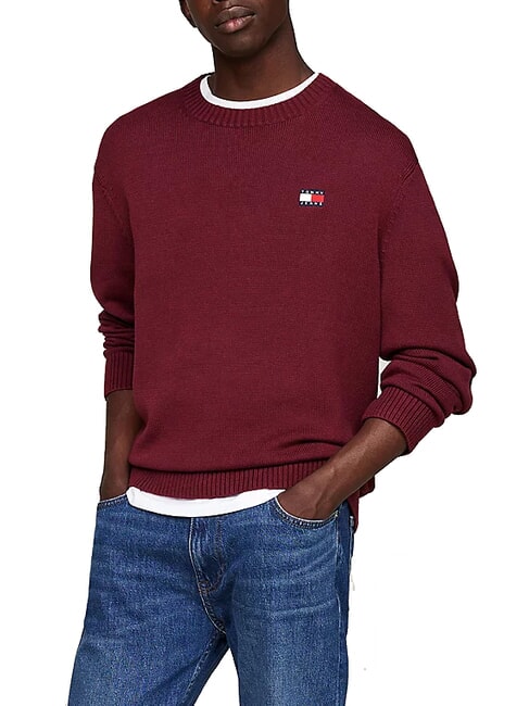 TOMMY HILFIGER TH JEANS  Crew neck sweater deep red - Men's Sweaters