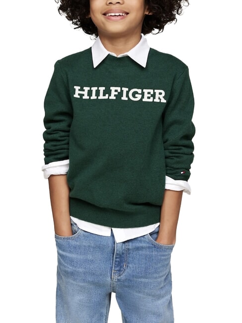 TOMMY HILFIGER TH KIDS Striped sweater ornamental green - Child T-shirt