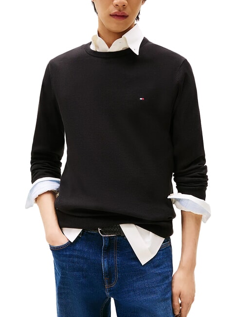TOMMY HILFIGER TH  Crew neck sweater black - Men's Sweaters