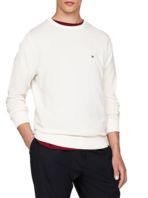 TOMMY HILFIGER TH  Crew neck sweater ivory - Men's Sweaters