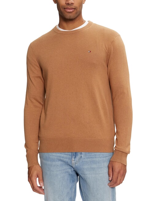 TOMMY HILFIGER PIMA Cashmere blend crewneck sweater safari canvas - Men's Sweaters