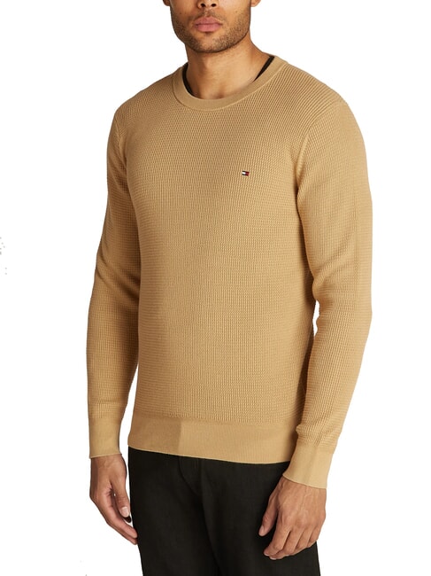 TOMMY HILFIGER TH  Cotton crew neck sweater classic khaki - Men's Sweaters
