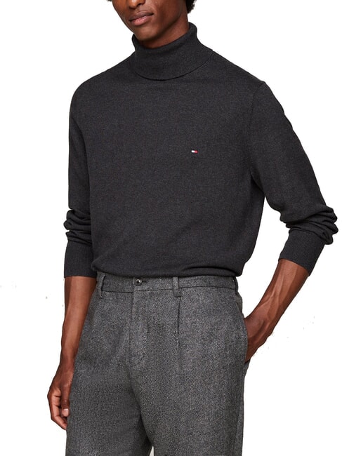 TOMMY HILFIGER TH  Turtleneck sweater dark gray heather - Men's Sweaters