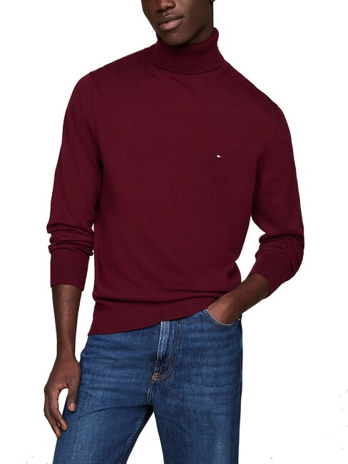 TOMMY HILFIGER TH  Turtleneck sweater deep red - Men's Sweaters