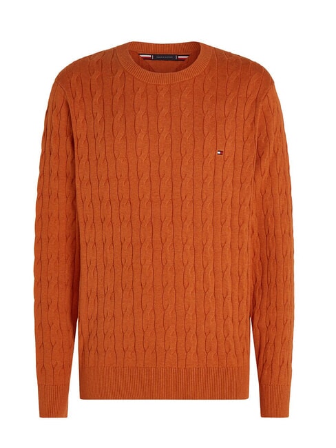 TOMMY HILFIGER TH  Crew neck sweater orange thunder heather - Men's Sweaters
