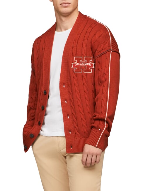 TOMMY HILFIGER TH  Cotton cardigan dark magma - Men's Sweaters