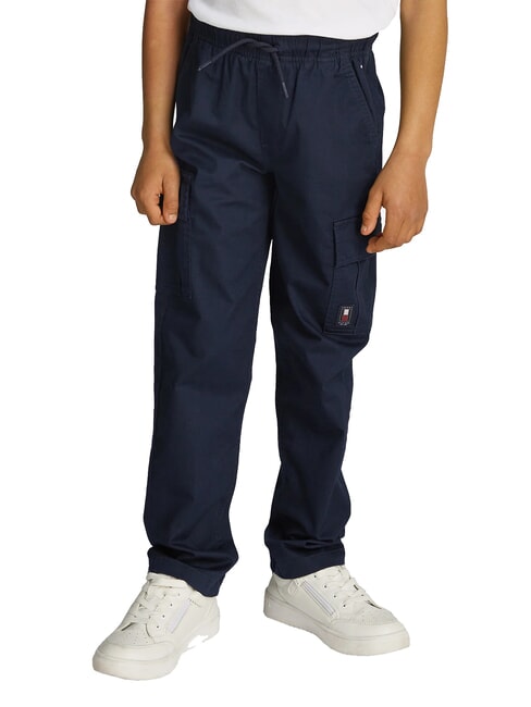 TOMMY HILFIGER TH KIDS Unisex cotton trousers desert sky - Children's trousers