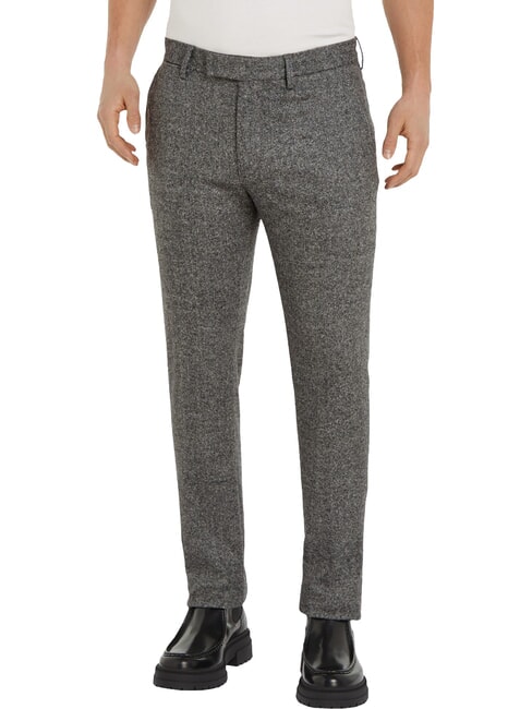TOMMY HILFIGER TH  Wool blend trousers light gray heather - Trousers