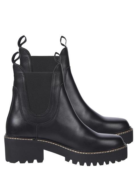TOMMY HILFIGER FLAG LEATHER MID HEEL Leather ankle boots black - Women’s shoes