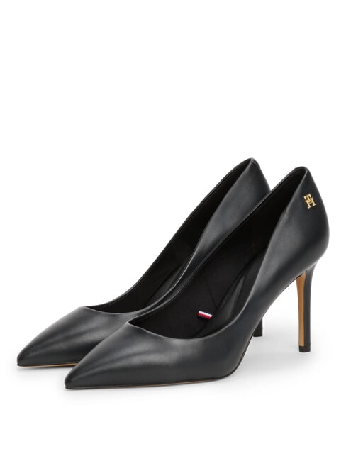TOMMY HILFIGER TH  9cm high heel leather pumps black - Women’s shoes