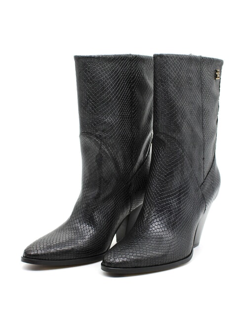 TOMMY HILFIGER TH  Leather Texan boots black python - Women’s shoes