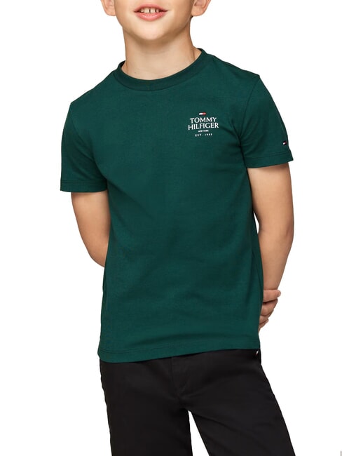 TOMMY HILFIGER TH KIDS Short-sleeved cotton T-shirt ornamental green - Child T-shirt