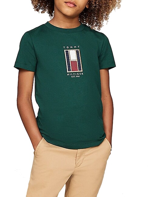 TOMMY HILFIGER TH KIDS Children's Cotton T-Shirt ornamental green - Child T-shirt