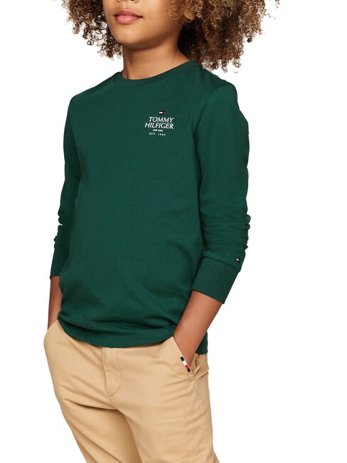 TOMMY HILFIGER TH KIDS Cotton T-shirt ornamental green - Child T-shirt