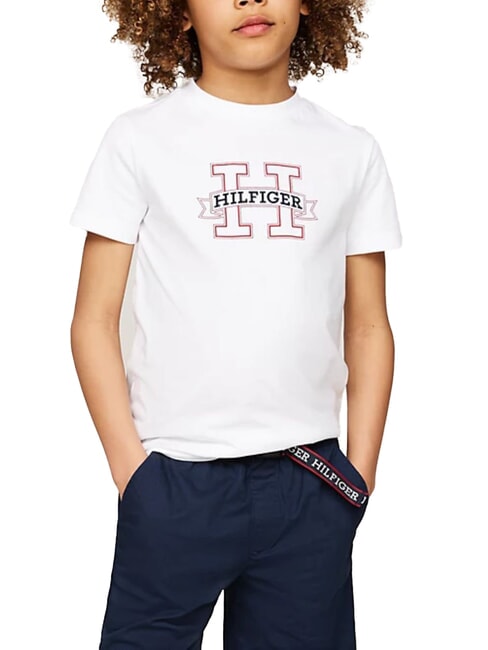 TOMMY HILFIGER TH KIDS Short-sleeved cotton T-shirt white - Child T-shirt
