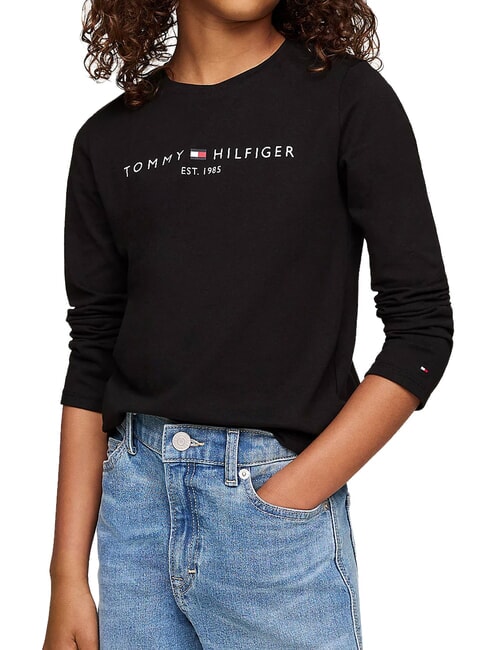 TOMMY HILFIGER TH KIDS Long-sleeved cotton T-shirt black - Child T-shirt