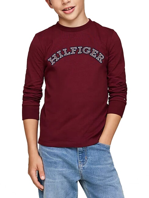 TOMMY HILFIGER TH KIDS Long-sleeved cotton T-shirt deep red - Child T-shirt