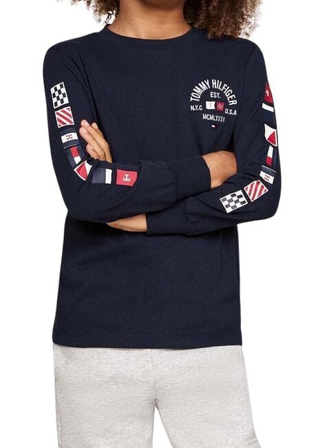 TOMMY HILFIGER TH KIDS Long-sleeved cotton T-shirt desert sky - Child T-shirt
