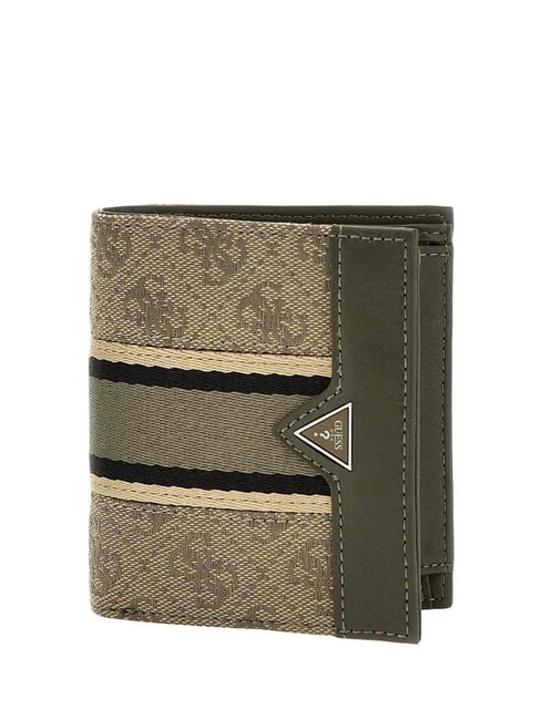GUESS MADRID Vertical wallet sand/military green - Men’s Wallets