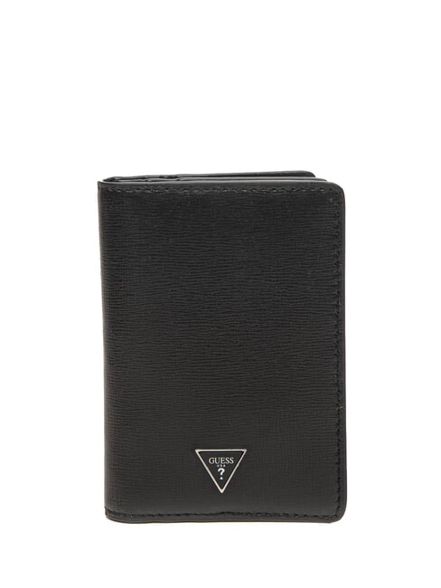 GUESS MILANO Leather card holder BLACK - Men’s Wallets