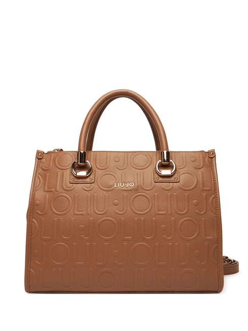 LIUJO MANHATTAN Medium satchel bag with logo suede - Women’s Bags