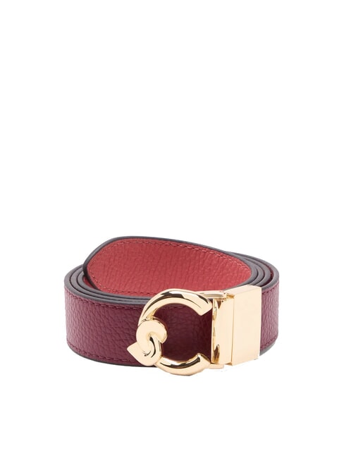 COCCINELLE C-ME BICOLOR  Reversible leather belt currant/pink clay - Belts