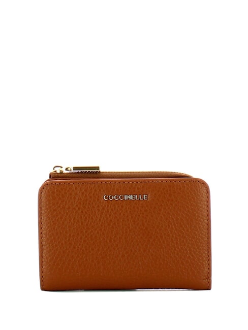 COCCINELLE METALLIC SOFT Small leather wallet cognac - Women’s Wallets
