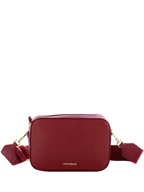 COCCINELLE TEBE Shoulder bag in textured leather currant - Women’s Bags
