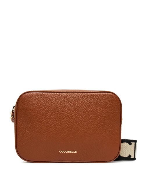 COCCINELLE TEBE Shoulder bag in textured leather cognac - Women’s Wallets