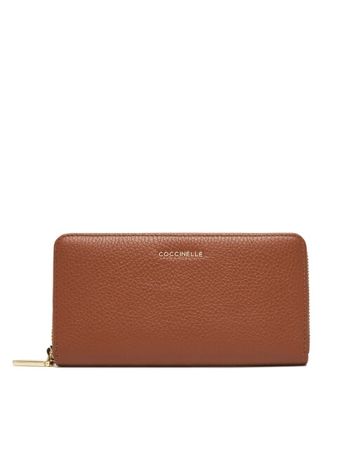 COCCINELLE METALLIC SOFT Wallet in textured leather cognac - Women’s Wallets