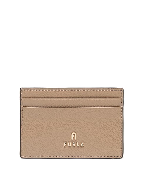 FURLA CAMELIA Leather card holder greige - Women’s Wallets