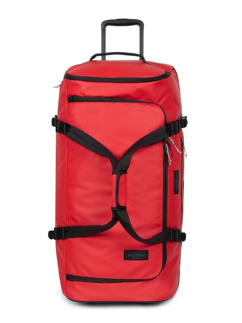 EASTPAK DUFFEL PACK WHEEL M Medium water-repellent duffel bag trolley tarp red - Semi-rigid Trolley Cases