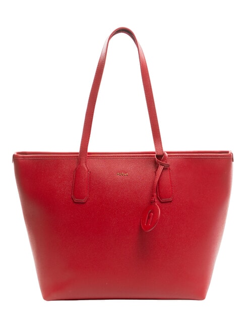 FURLA CLASSIC Andromeda print leather shopper bag Venetian red - Women’s Bags