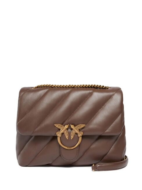 PINKO BIG LOVE PUFF Nappa leather bag brown chestnut-antique gold - Women’s Bags