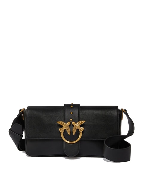 PINKO LOVE ONE CLASSIC SLOUCHY Leather shoulder bag black-antique gold - Women’s Bags