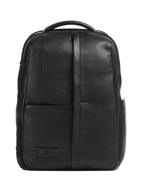 PIQUADRO RUSSEL 14" laptop backpack, in leather Black - Laptop backpacks