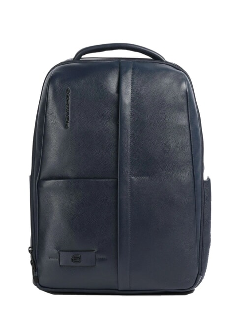 PIQUADRO RUSSEL 14" laptop backpack, in leather blue - Laptop backpacks