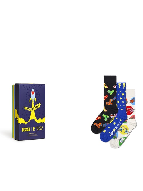 HAPPY SOCKS ELTON JOHN Gift set of 3 pairs of socks black - Men's Socks