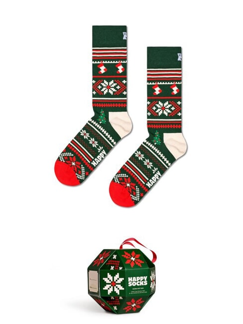 HAPPY SOCKS SNOWFLAKE Gift set of 1 pair of socks dark green - Men's Socks