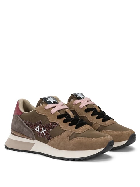 SUN68 STARGIRL GLITTER LOGO Sneakers Brown - Women’s shoes