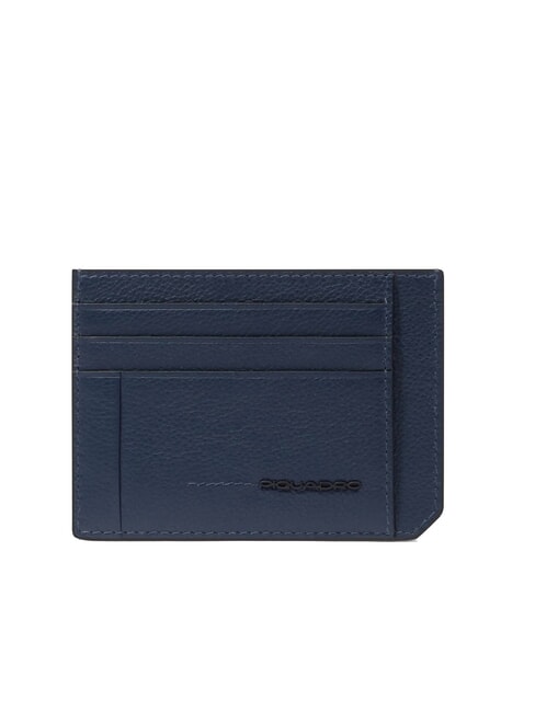 PIQUADRO W137 Flat leather credit card holder blue - Men’s Wallets