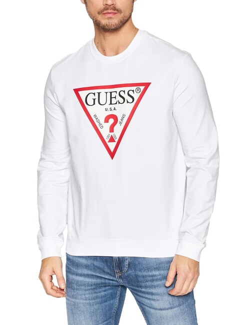 GUESS AUDLEY Triangle logo sweatshirt purwhite - Sweatshirts
