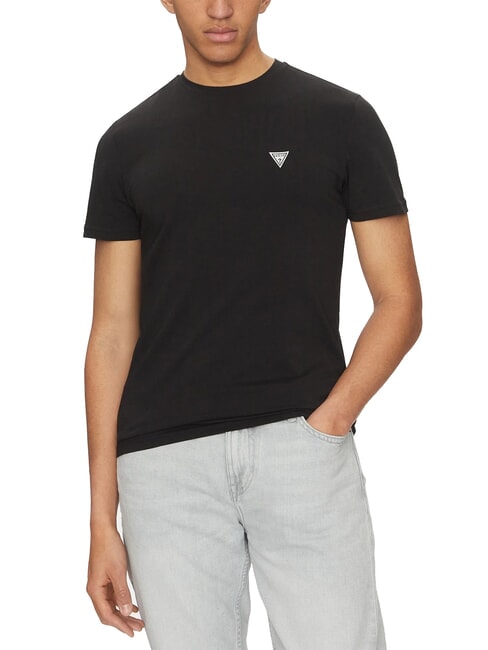 GUESS JOE SINGLE CREW NECK Stretch short-sleeved T-shirt jetbla - T-shirt