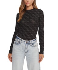 GUESS TEODORA Long-sleeved crew neck sweater with rhinestones - Women's Sweaters