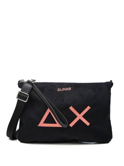 SUN68 CORDUROY Clutch bag with wristlet and shoulder strap black - Women’s Bags