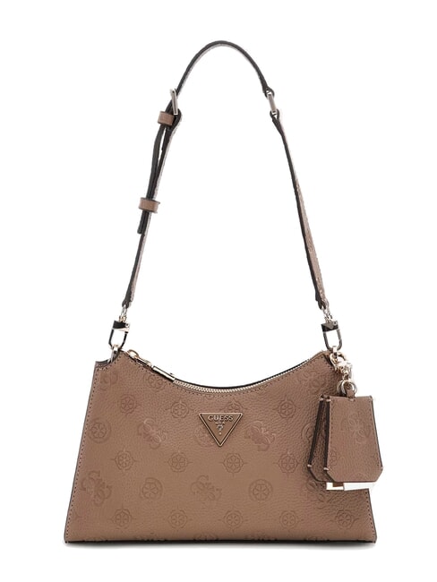 GUESS CRESIDIA II Shoulder bag with zip dark taupe logo - Women’s Bags