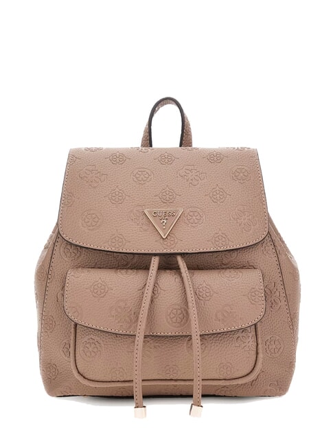 GUESS CRESIDIA II Backpack with pocket dark taupe logo - Women’s Bags