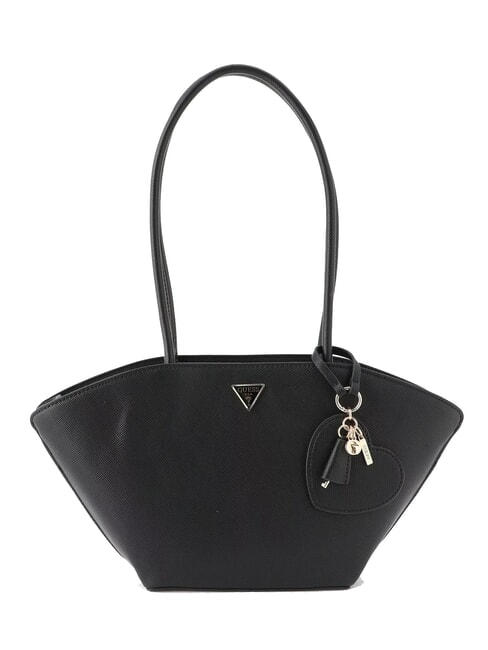 GUESS BOLENA Shoulder bag with heart charm BLACK - Women’s Bags