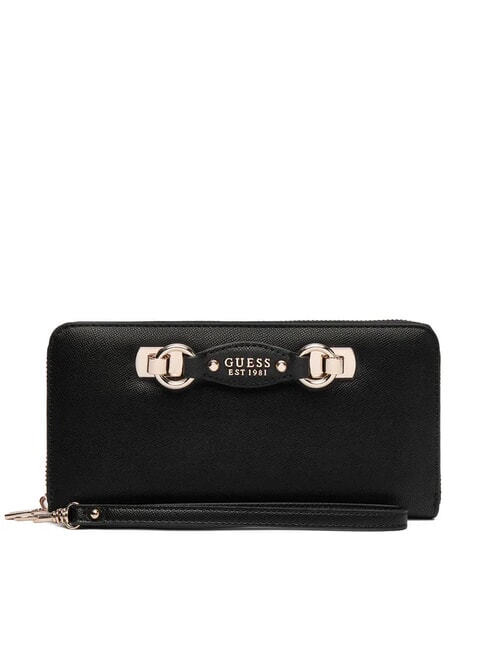 GUESS MIMINA Large zip around wallet with wristlet BLACK - Women’s Wallets