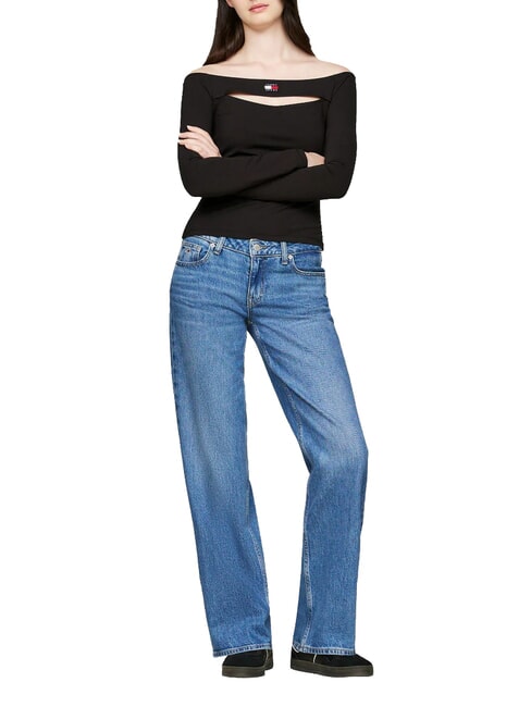 TOMMY HILFIGER TH JEANS Badge Cotou Long-sleeved T-shirt black - T-shirt